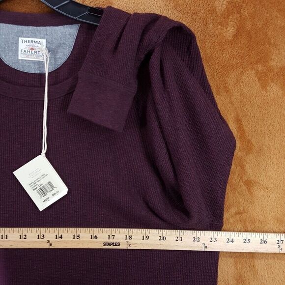 FAHERTY Shirt Mens XXL Burgundy Pullover Surplus Waffle Crew Merlot Thermal $98 - Picture 5 of 7